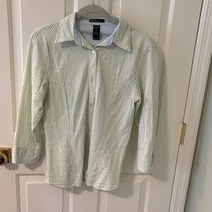 Bill Blass Green Seersucker Shirt